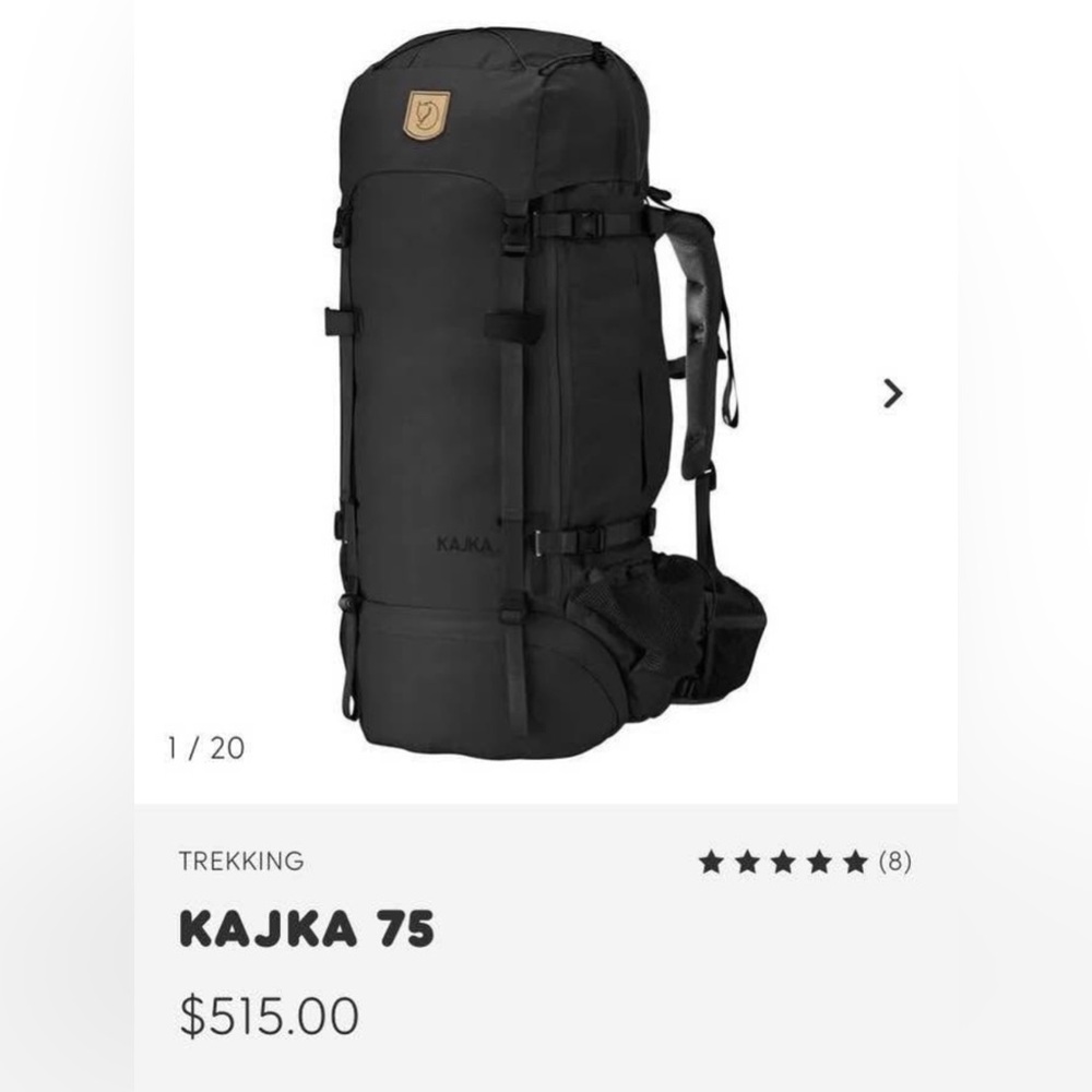 Fjallraven Kajka 80L Trekking Pack + Fitted Rain Cover